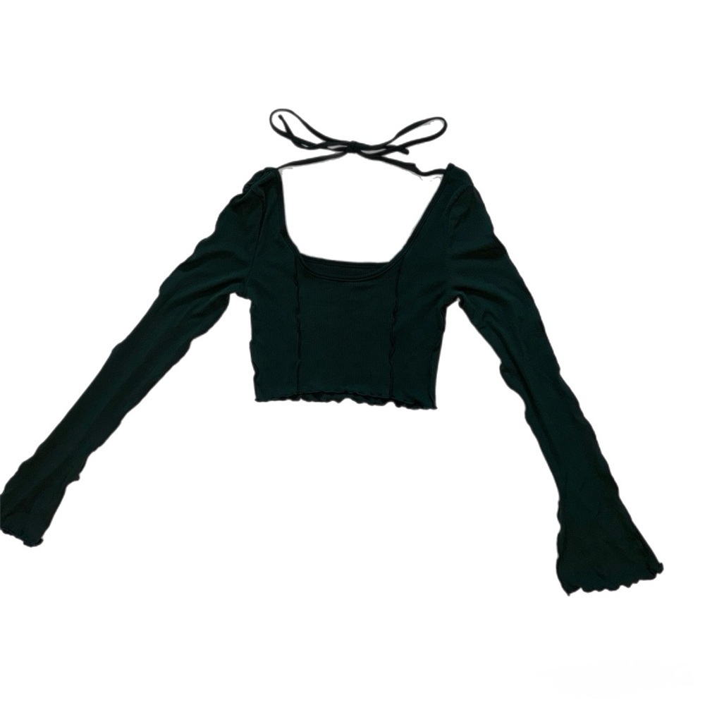 Elegant Black Long Sleeve Women's Top - Picture 1 of 2